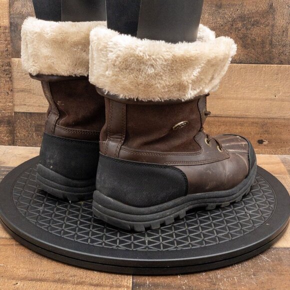 VINTAGE LUGZ TAMBORA WOMENS BOOTS RAIN SNOW BROWN LEATHER LACE UP LINED SIZE 9.5 - Picture 8 of 9